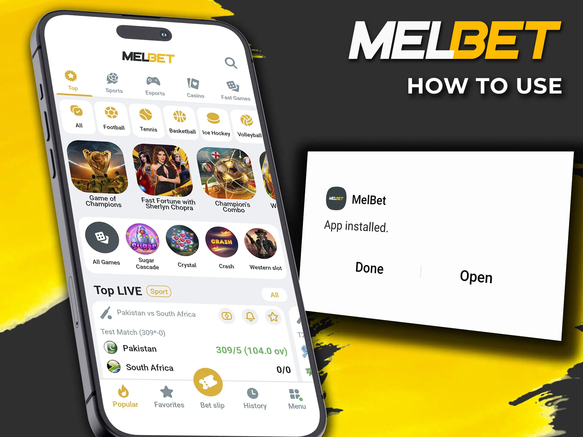 Learn how to use the Melbet mobile app.