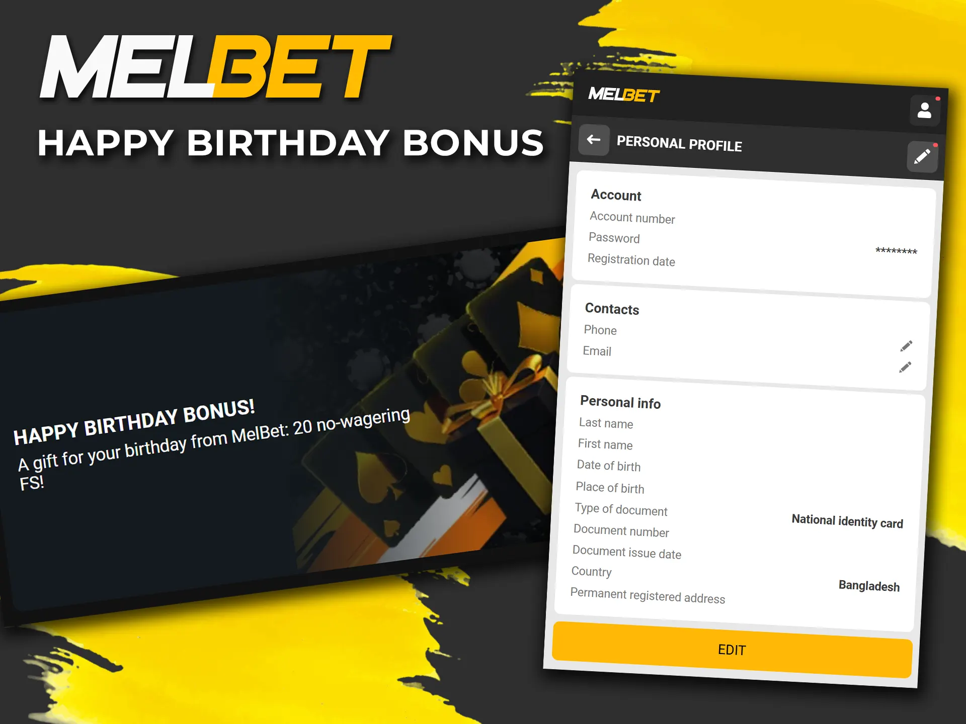 Celebrate your birthday with Melbet birthday bonus.