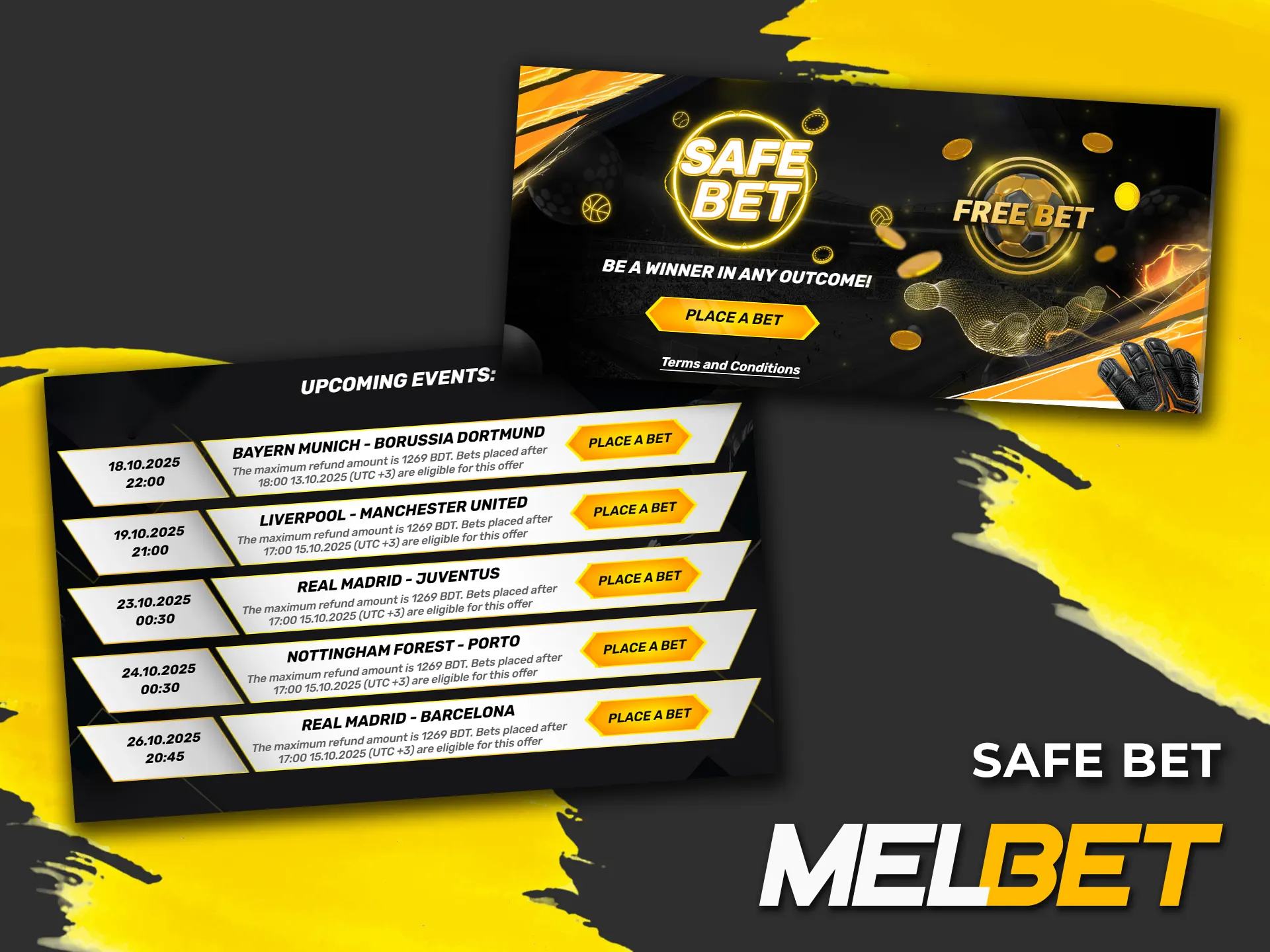 Place safe bets and get your money back at Melbet Bangladesh.
