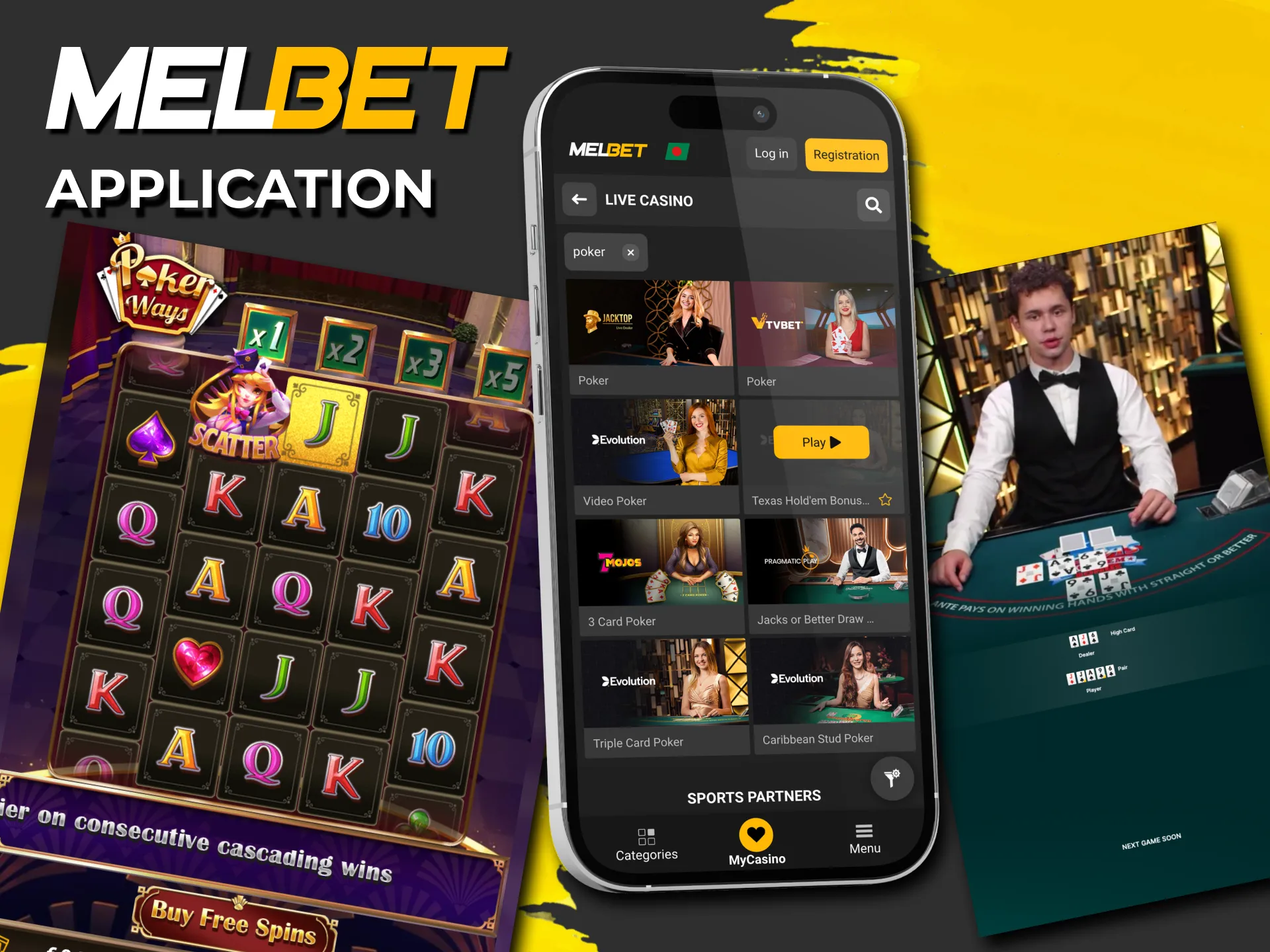 Play poker on Melbet mobile with one-tap install.