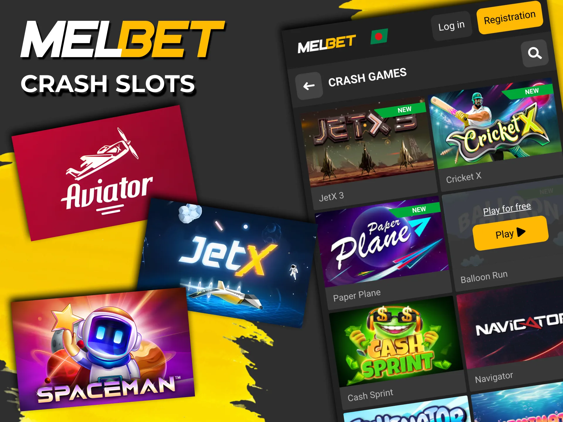 Fast-paced crash games on Melbet like Aviator.