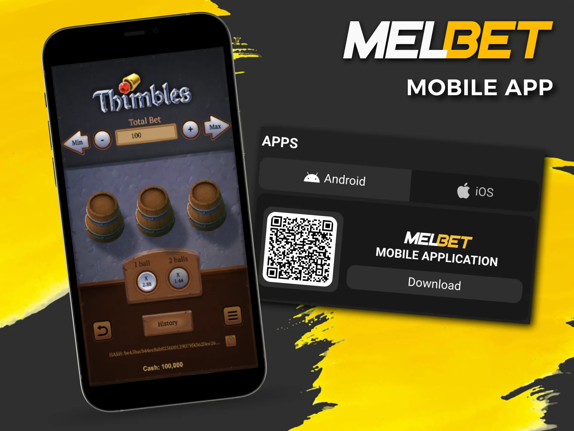 Play Thimbles at your preferred place and time on the Melbet app.