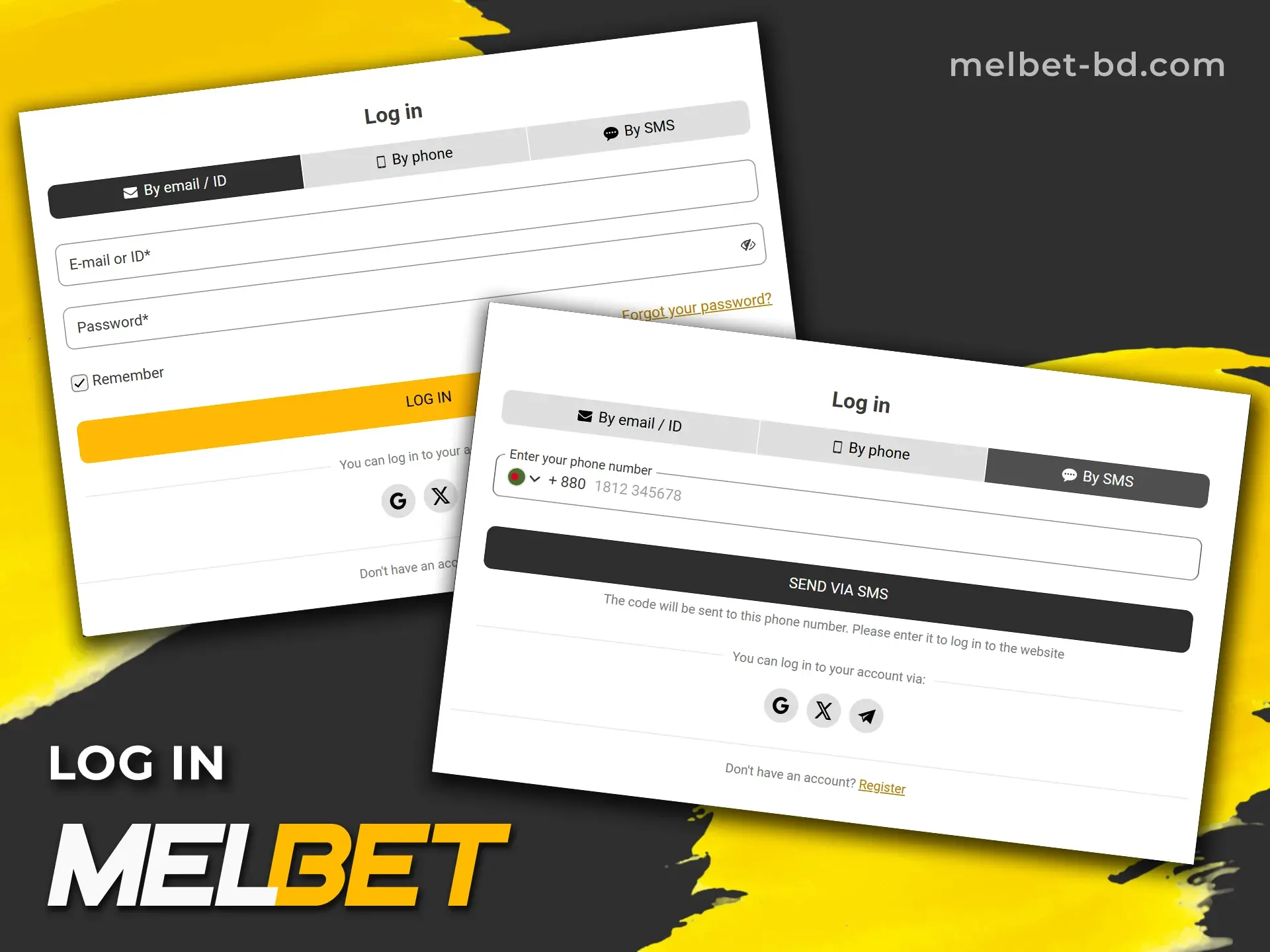 Log in to your account and continue playing at Melbet online.