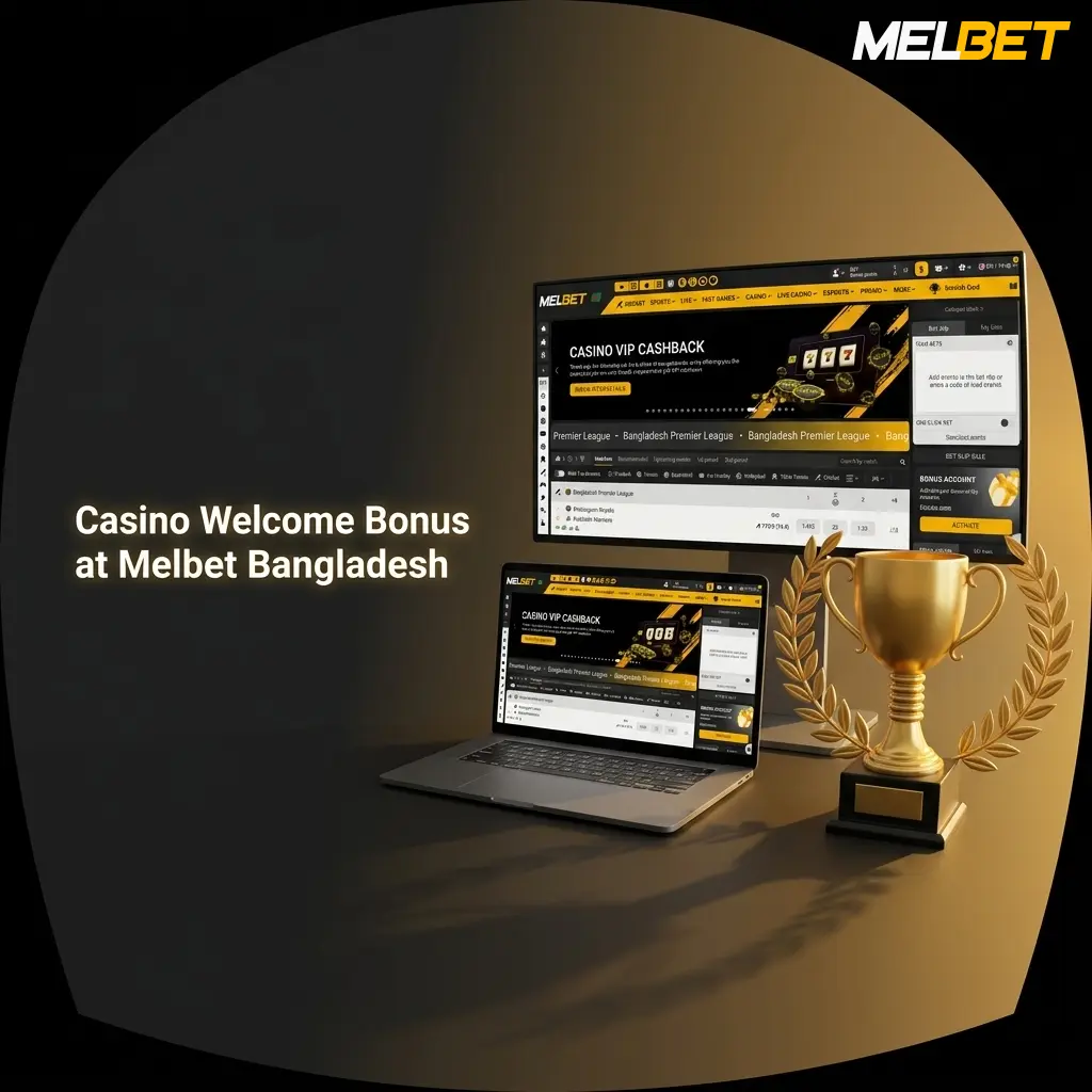 Melbet Bangladesh casino welcome bonus offering 100% match up to 12,000 BDT for new players on first deposit