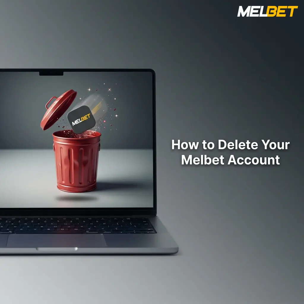 Melbet account deletion process showing steps to contact support and confirm identity for permanent closure