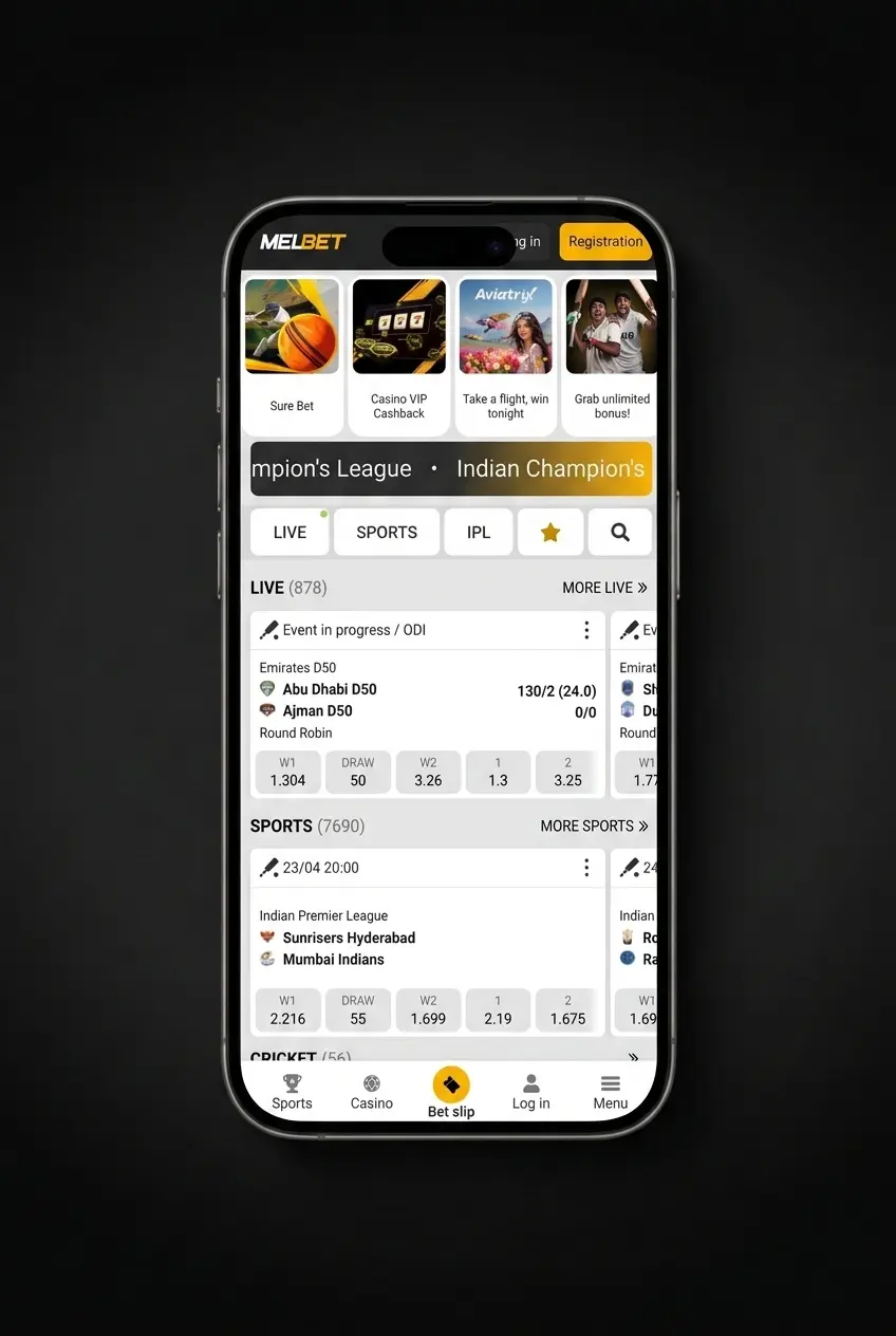 Step-by-step guide showing how to place ice hockey bets on Melbet sportsbook interface