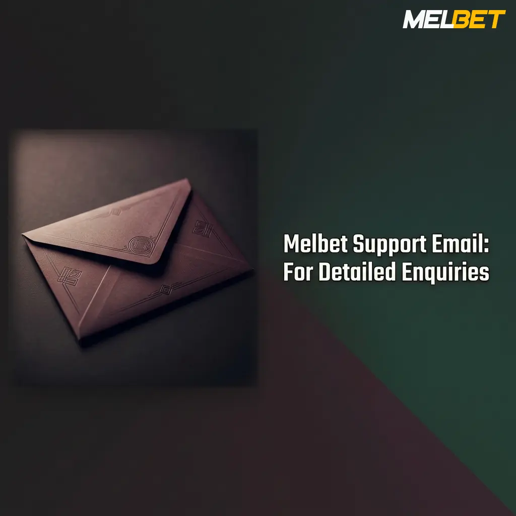 Melbet support email address displayed for customer service contact at support@melbet.com for detailed enquiries