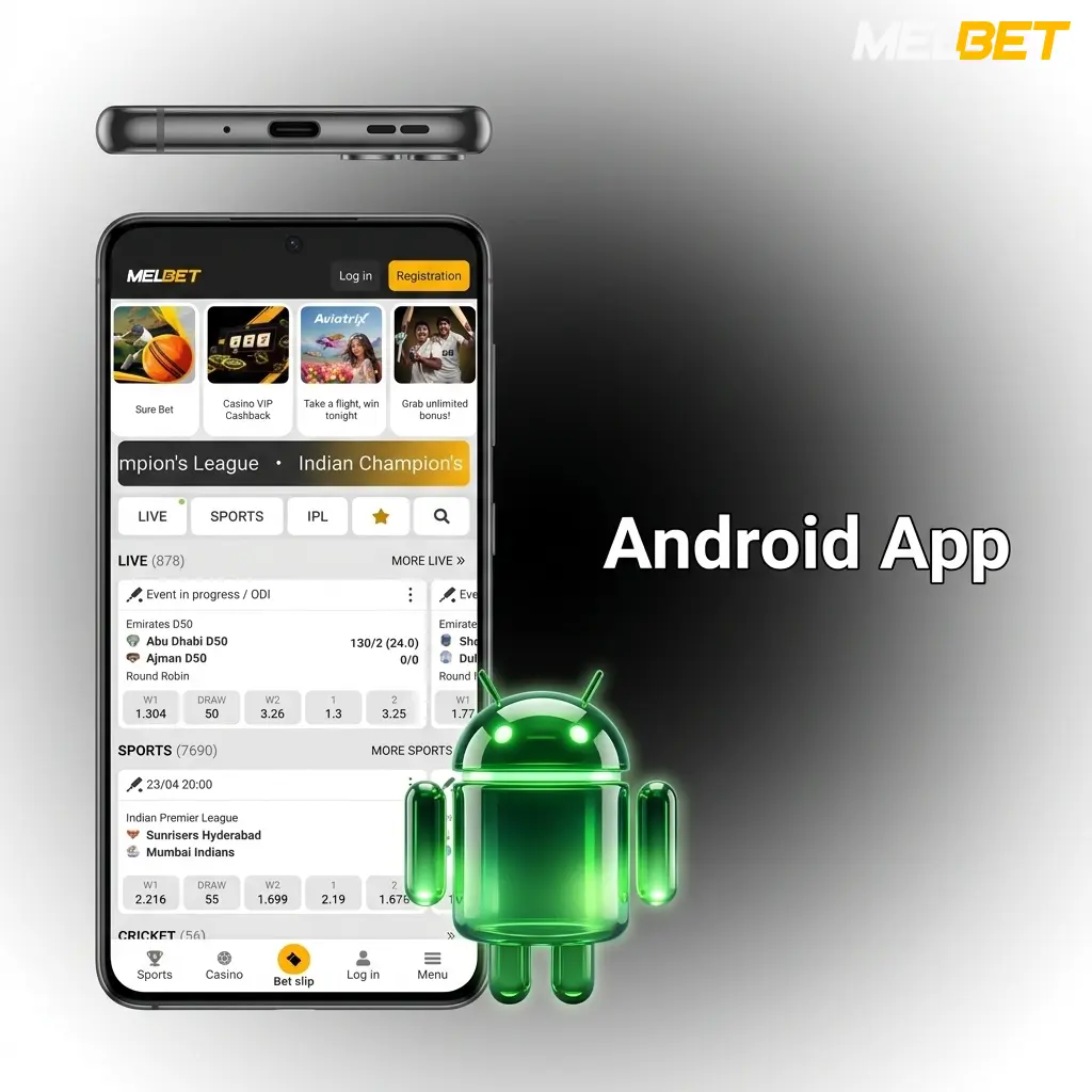 Android app interface displayed on a smartphone screen