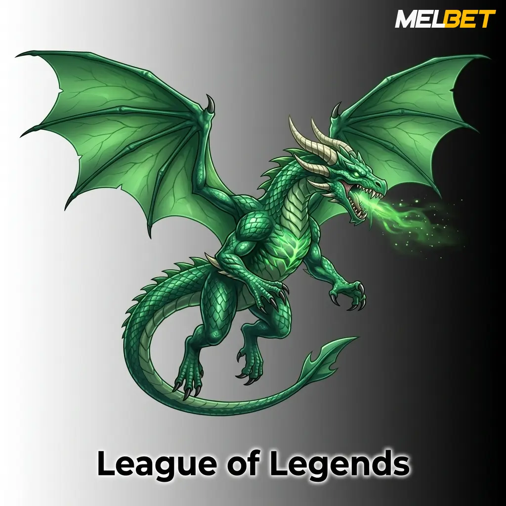League of Legends logo and fantasy battle game artwork