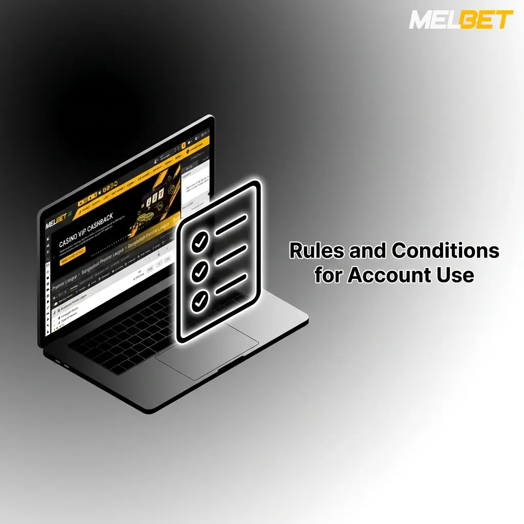 Rules and conditions for account use with guidelines and compliance information