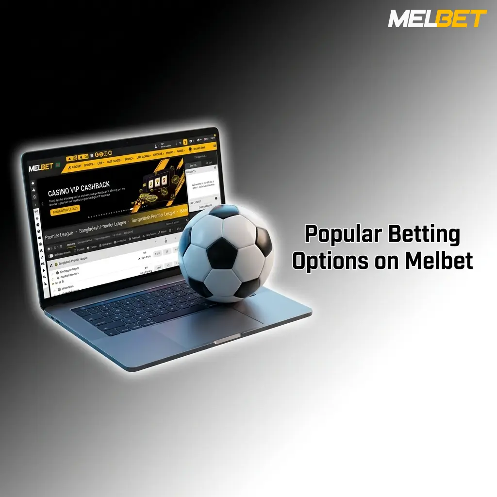Popular betting options on Melbet for sports, casino, live betting, and esports