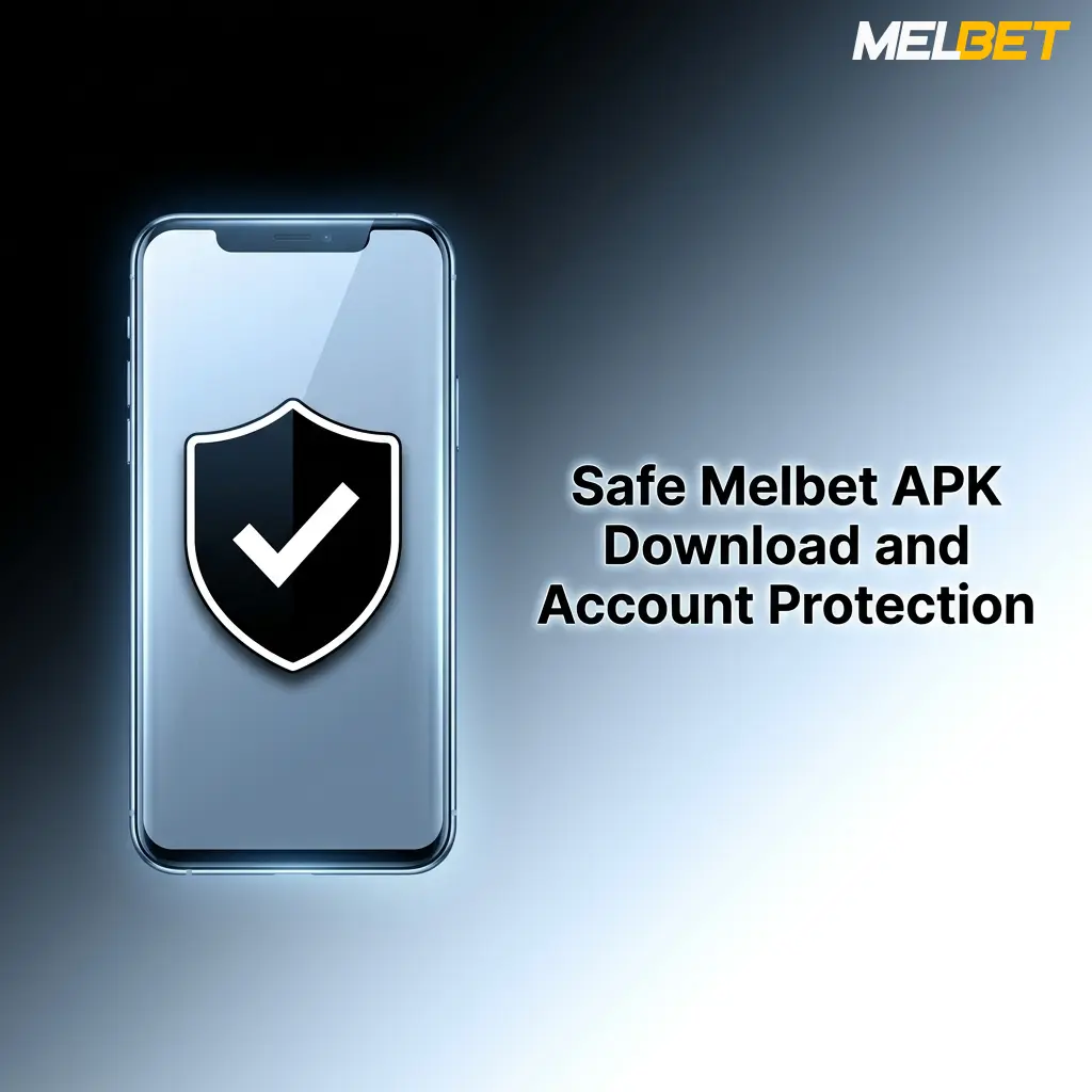 Secure Melbet APK download with account protection on a smartphone