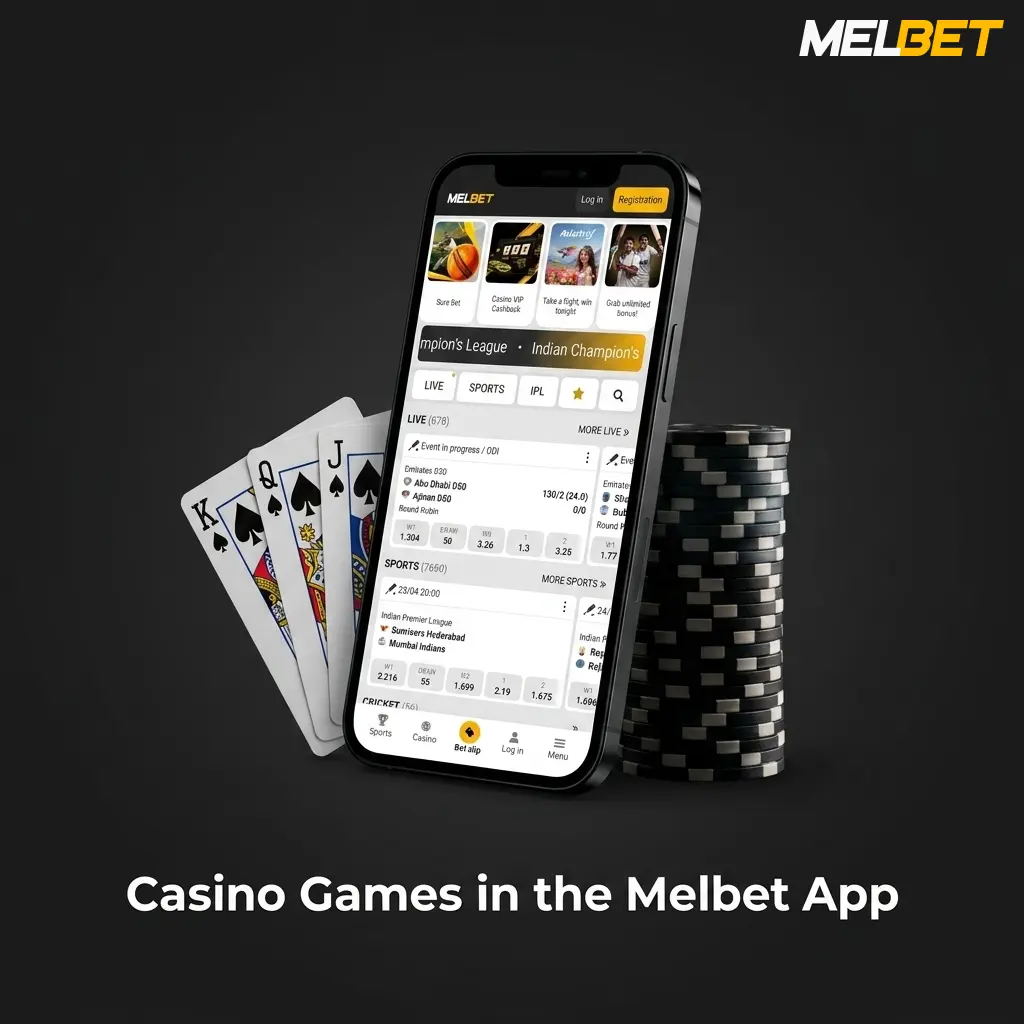 Melbet app casino showing 10000 plus games including slots live dealer crash games and table games optimised for mobile