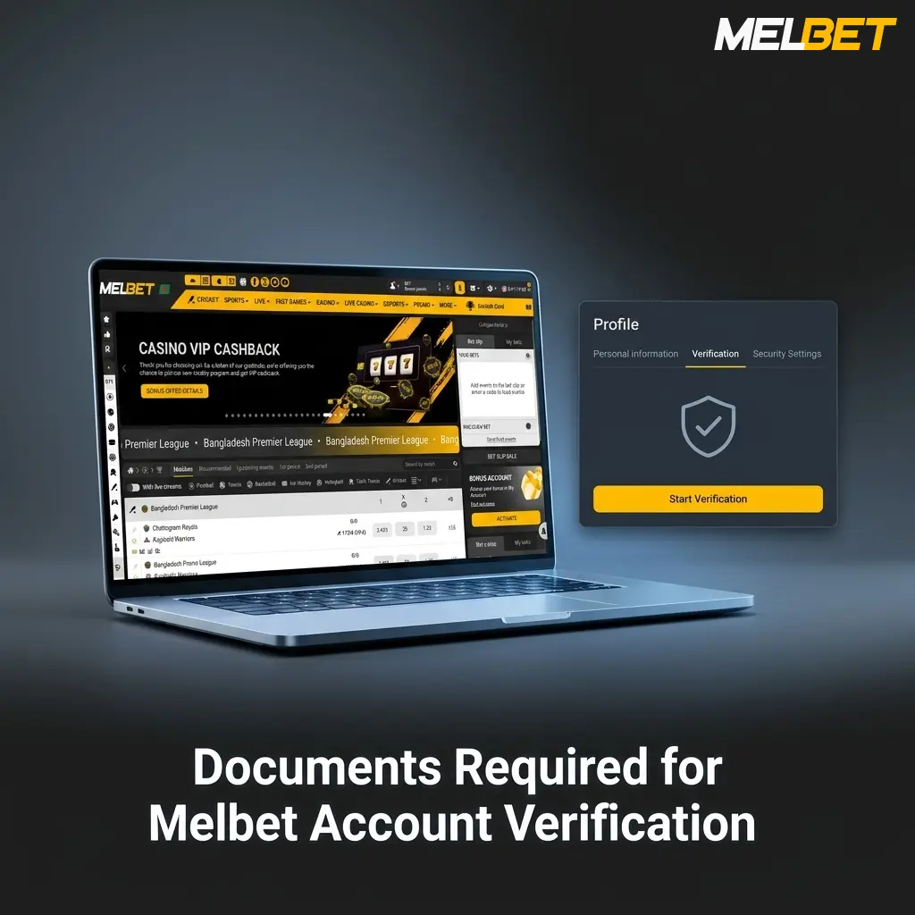 Official documents required for Melbet account verification including NID, passport, and proof of address in Bangladesh