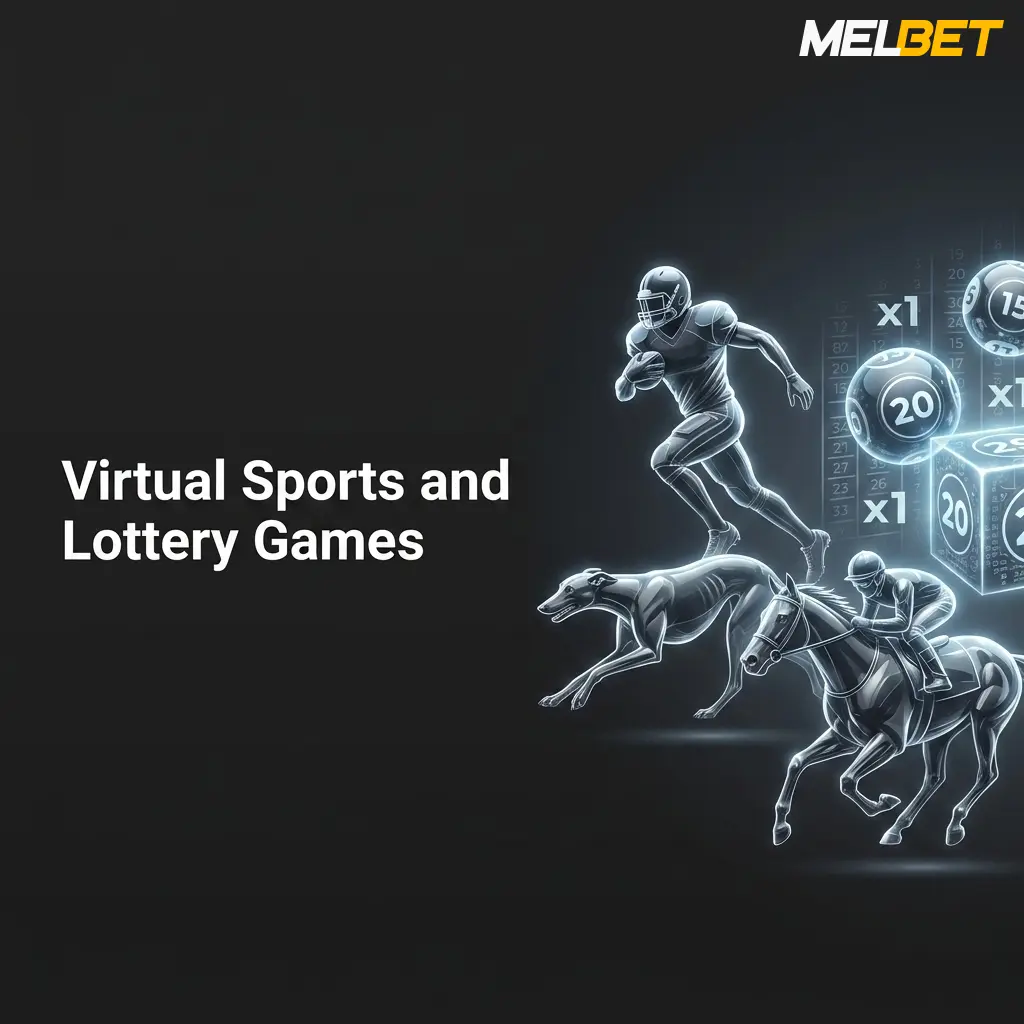 Virtual sports and lottery games including Keno, Mega Ball, and Virtual Football powered by RNG engines for fast-paced results