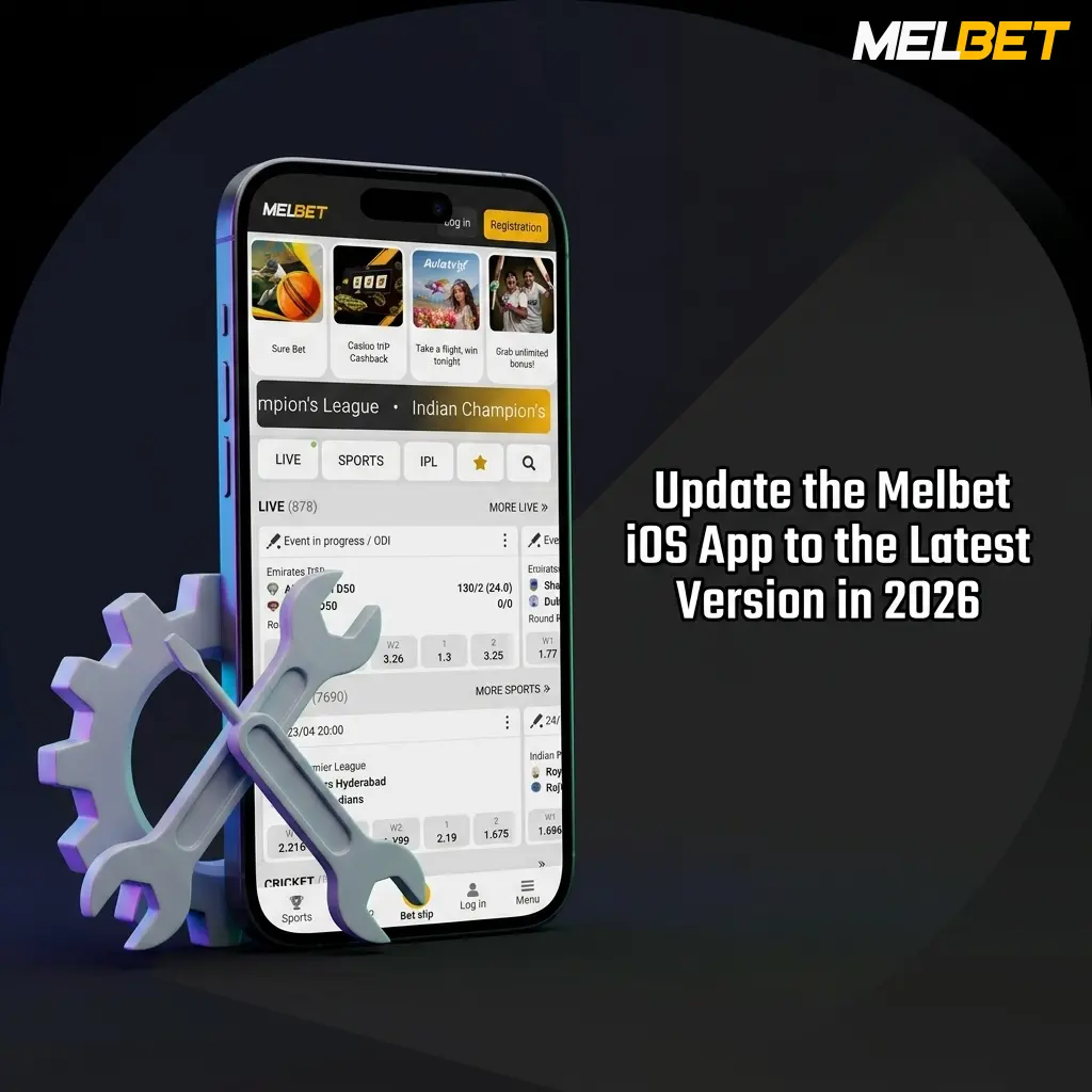 Melbet iOS app update process showing download and installation steps for the latest 2026 version on iPhone